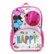 Disney Minnie Mouse Kids Happy Bubbles 17" Laptop Backpack, Pink