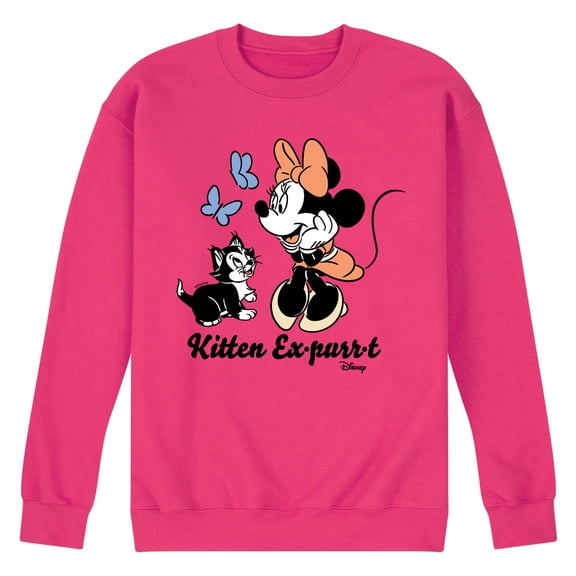 Disney - Minnie Mouse - Kitten Ex-purr-t - Men's Crew Neck Fleece Pullover