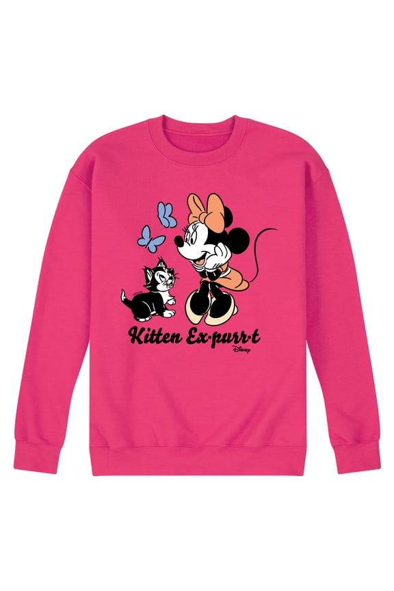 - Minnie Mouse - Kitten Ex-purr-t - Men's Crew Neck Fleece Pullover