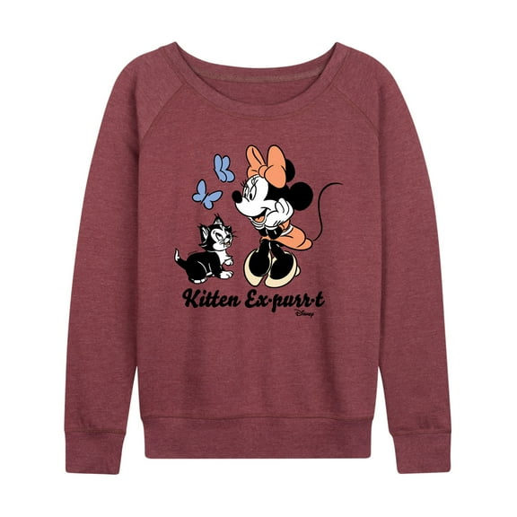 Disney - Minnie Mouse - Kitten Ex-purr-t - Women's Lightweight French Terry Long Sleeve Shirt