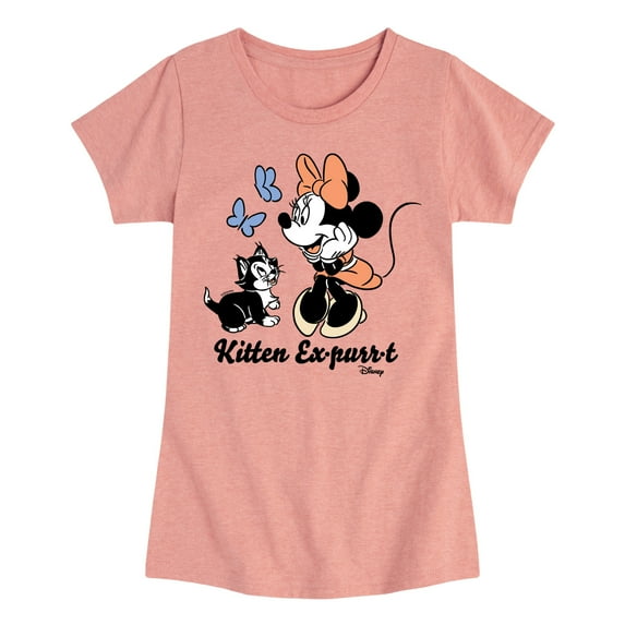 Disney - Minnie Mouse - Kitten Expurrt - Toddler & Youth Girls Short Sleeve Graphic T-Shirt