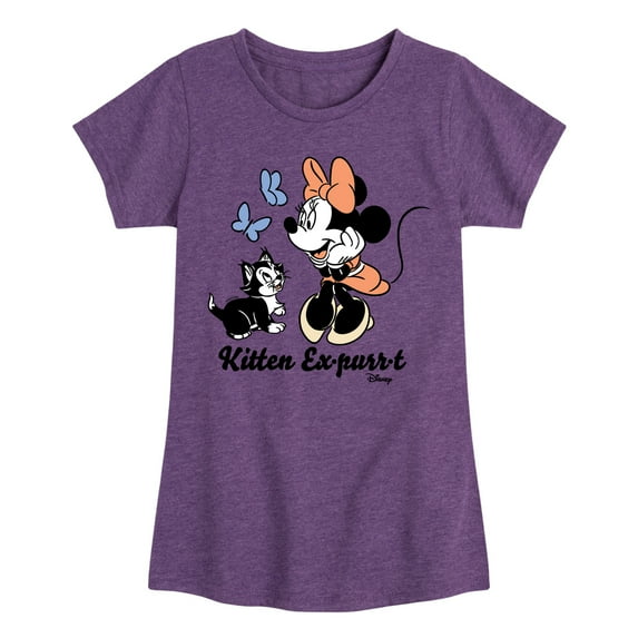 Disney - Minnie Mouse - Kitten Expurrt - Toddler & Youth Girls Short Sleeve Graphic T-Shirt