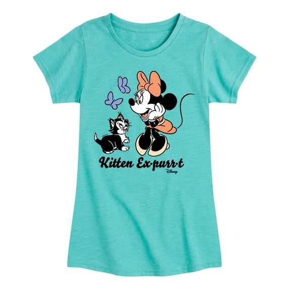 Disney - Minnie Mouse - Kitten Expurrt - Toddler & Youth Girls Short Sleeve Graphic T-Shirt