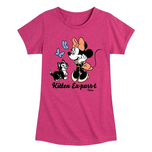 Disney - Minnie Mouse - Kitten Expurrt - Toddler & Youth Girls Short Sleeve Graphic T-Shirt