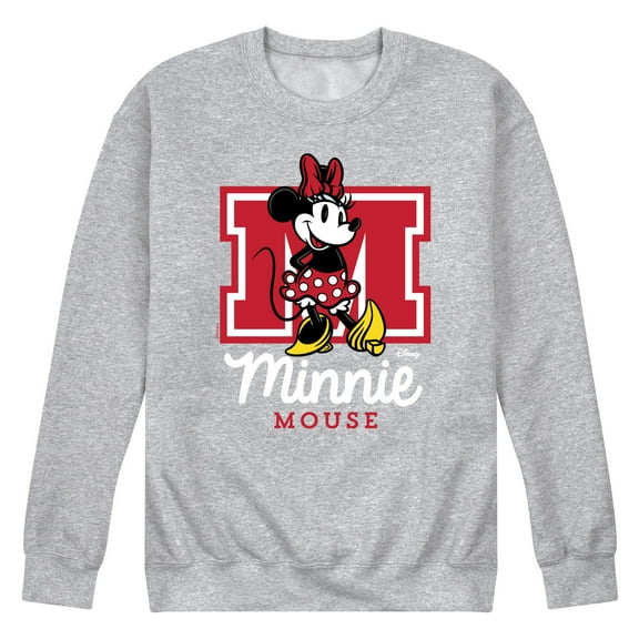 Disney - Minnie Mouse - Large Collegiate M - Men's Crew Neck Fleece Pullover