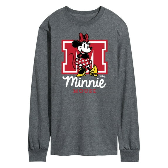 Disney - Minnie Mouse - Large Collegiate M - Men's Long Sleeve T-Shirt