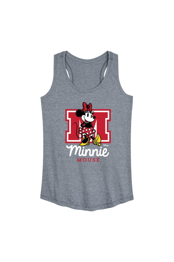 - Minnie Mouse - Large Collegiate M - Women's Racerback Tank Top