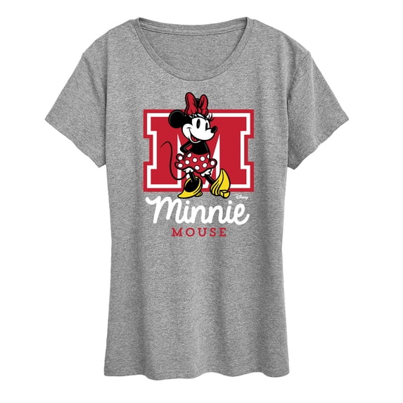 Disney - Minnie Mouse - Large Collegiate M - Women's Short Sleeve Graphic T-Shirt