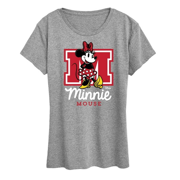 Disney - Minnie Mouse - Large Collegiate M - Women's Short Sleeve Graphic T-Shirt