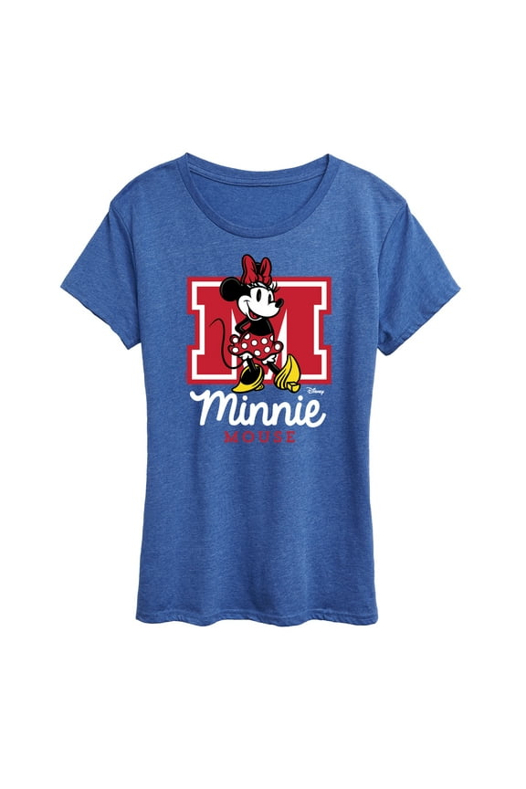 - Minnie Mouse - Large Collegiate M - Women's Short Sleeve Graphic T-Shirt