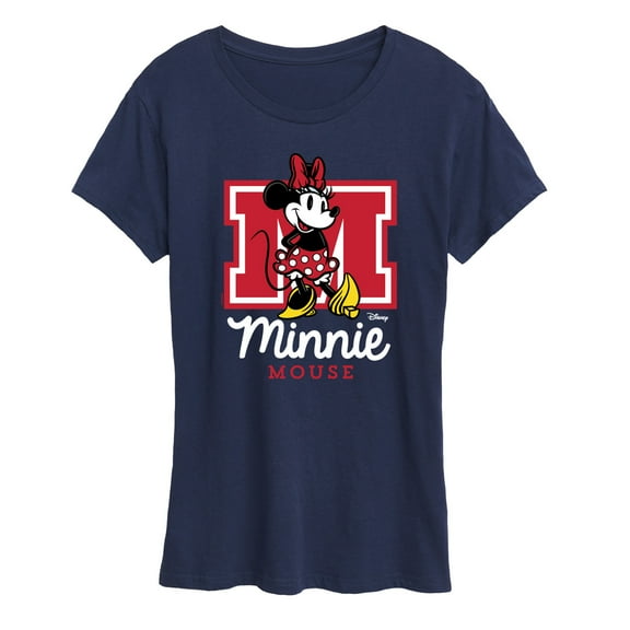 Disney - Minnie Mouse - Large Collegiate M - Women's Short Sleeve Graphic T-Shirt