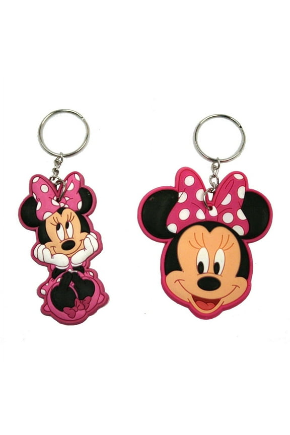 Disney Minnie Mouse Laser Cut Keychain- Head Rubber Keyring