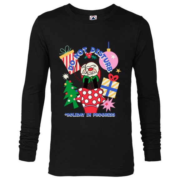 Disney Minnie Mouse Legs Christmas Holiday Do Not Disturb - Long Sleeve T-Shirt for Men - Customized-Black