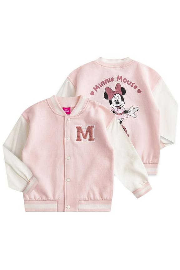 Minnie Mouse Letterman Varsity Bomber Jacket (Girls), Sizes 12M-6X