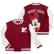 Disney Minnie Mouse Letterman Varsity Bomber Jacket (Girls), Sizes 4-8