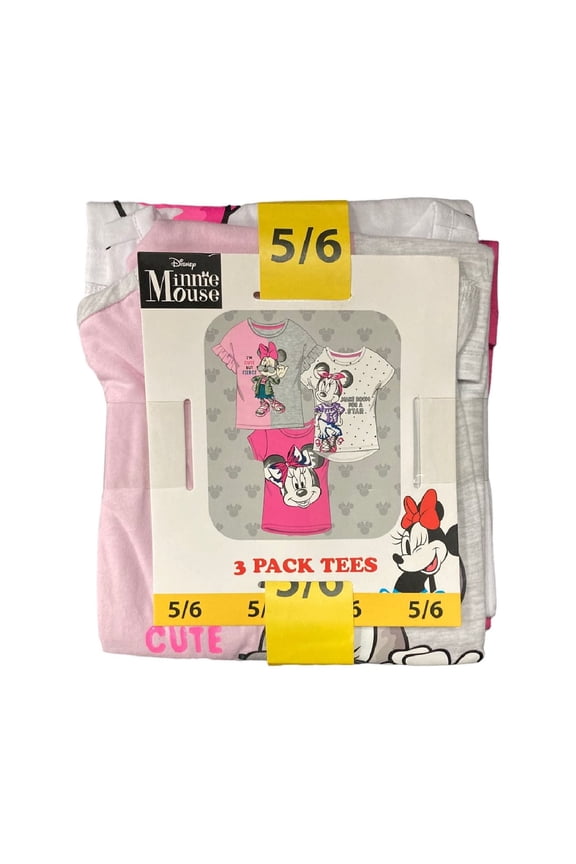 Minnie Mouse Licensed 3 Pack Short Sleeve T-Shirts (7/8)