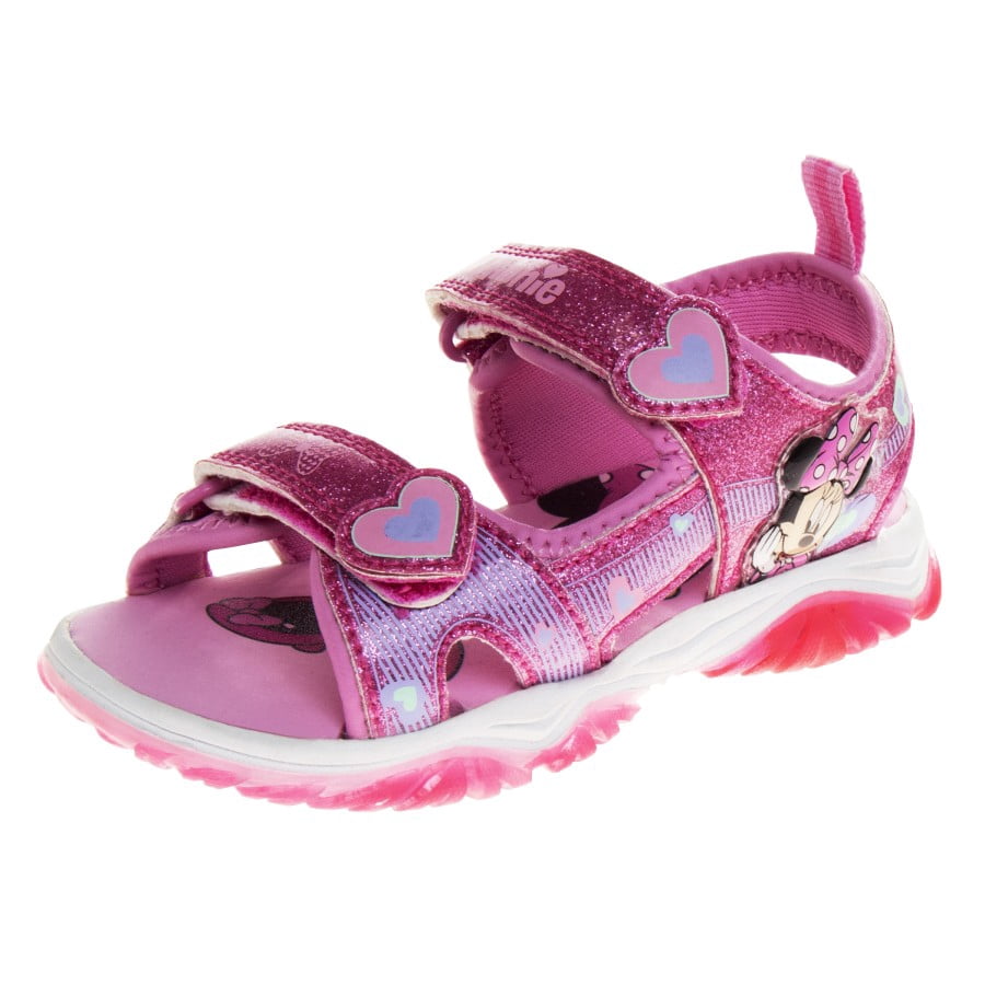 Disney Minnie Mouse Light Up Toddler Girls Sport Sandals, Pink, 8