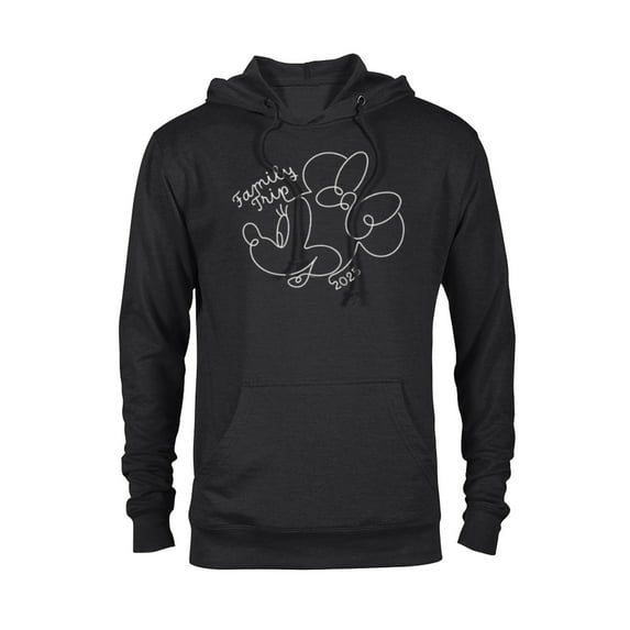 Disney Minnie Mouse Line Drawing Family Trip Vacation 2025 - Pullover Hoodie for Adults - Customized-Black