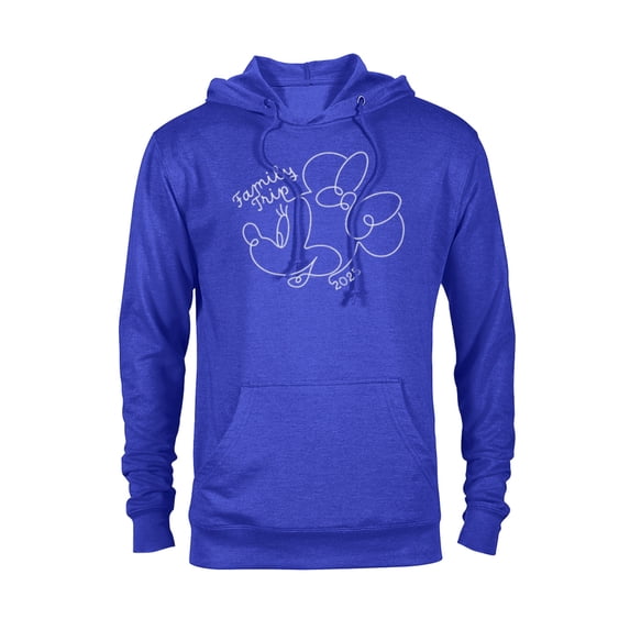 Disney Minnie Mouse Line Drawing Family Trip Vacation 2025 - Pullover Hoodie for Adults - Customized-Royal
