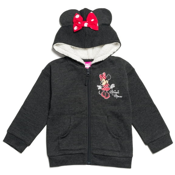 Disney Minnie Mouse Little Boy Girl Kids Fleece Zip Up Hoodie