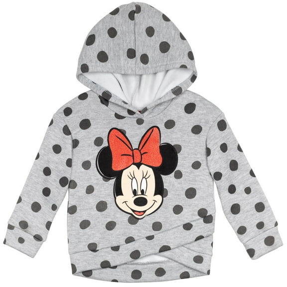 Disney Minnie Mouse Little Girls Fleece Crossover Hoodie Infant to Big Kid