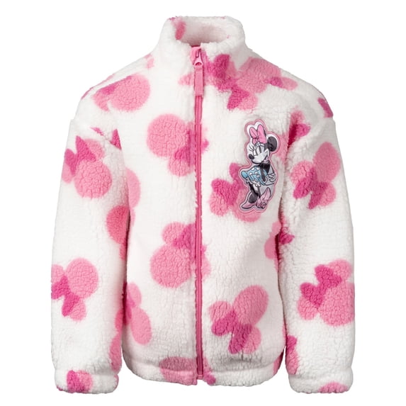 Disney Minnie Mouse Little Girls' Fleece Full-Zip Jacket Ivory