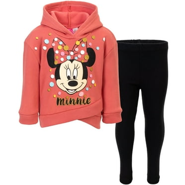 Disney Minnie Mouse Little Girls Fleece Hoodie and Leggings Outfit Set Infant to Big Kid