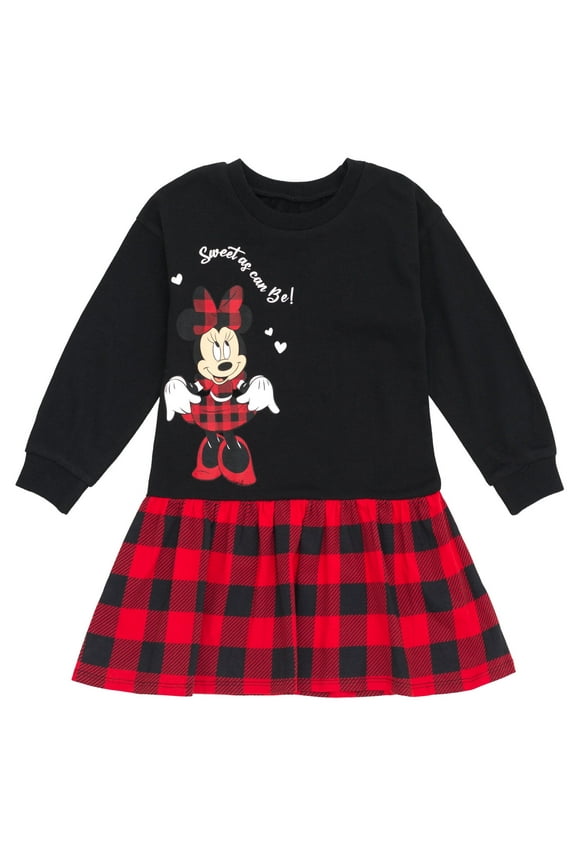 Minnie Mouse Little Girls Fleece Skater Dress Black 6