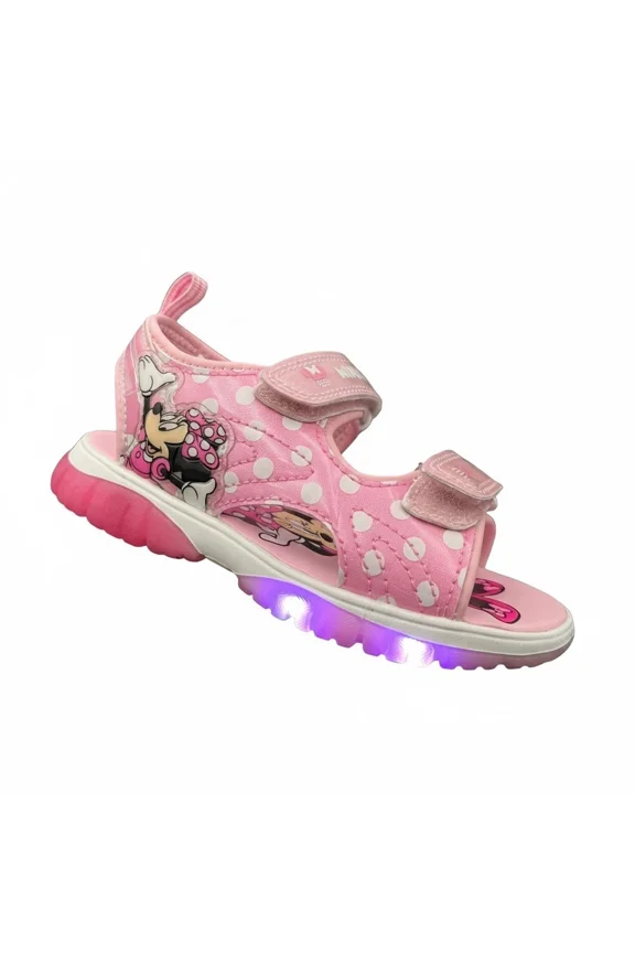 Minnie Mouse Little Girls Light Up Sandals Size 12 Pink Adjustable Straps