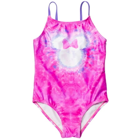 Disney Minnie Mouse Little Girls One Piece Bathing Suit Polyester & Spandex Activewear, Infant to Little Kid