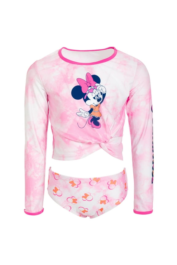 Disney Minnie Mouse Little Girls Rash Guard and Bikini Bottom Little Kid to Big Kid