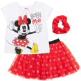 thumbnail image 1 of Disney Minnie Mouse Little Girls T-Shirt Mesh Skirt and Scrunchie 3 Piece Outfit Set Infant to Big Kid, 1 of 5