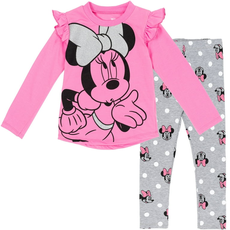 Disney Minnie Mouse Little Girls T-Shirt and Leggings Outfit Set