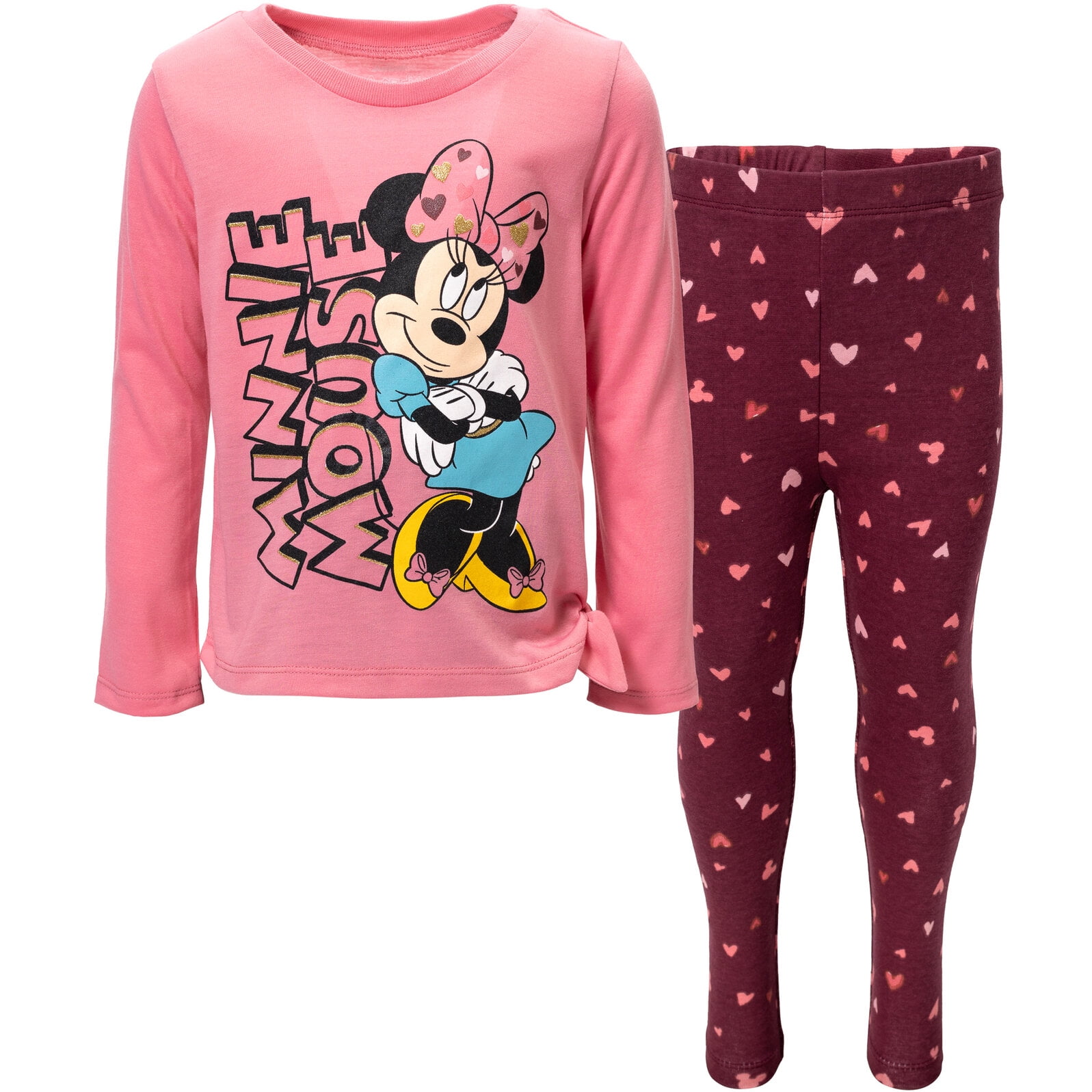 Disney Minnie Mouse Infant Baby Girls Peplum T-Shirt and Leggings