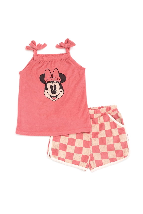 Minnie Mouse Little Girls Tank Top and Active Retro Dolphin Shorts Toddler to Big Kid