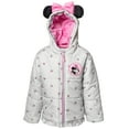 thumbnail image 1 of Disney Minnie Mouse Little Girls Zip Up Puffer Jacket Toddler to Little Kid, 1 of 5