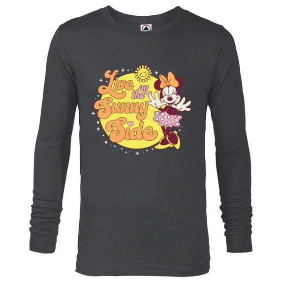 Disney Minnie Mouse Live on the Sunny Side Retro - Long Sleeve T-Shirt for Men - Customized-Charcoal Heather