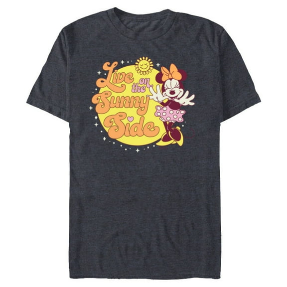 Disney Minnie Mouse Live on the Sunny Side Retro - Short Sleeve Blended T-Shirt for Adults - Customized-Navy Heather