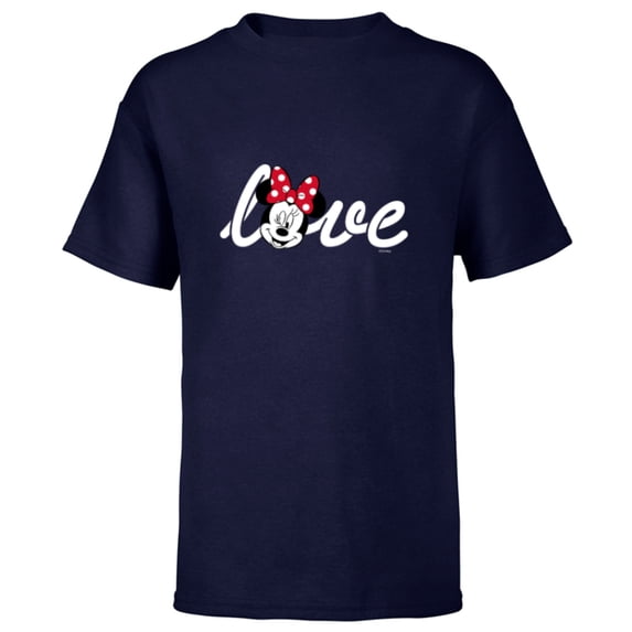 Disney Minnie Mouse Love Wink Valentine’s Day - Short Sleeve T-Shirt for Kids - Customized-Navy