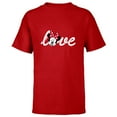 thumbnail image 1 of Disney Minnie Mouse Love Wink Valentine’s Day - Short Sleeve T-Shirt for Kids - Customized-Red, 1 of 5