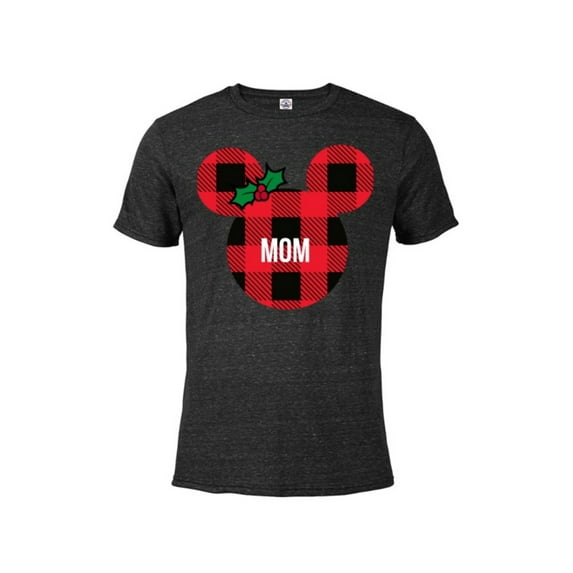 Disney Minnie Mouse MOM Holiday Family - Short Sleeve Blended T-Shirt for Adults- Customized-Black Snow Heather