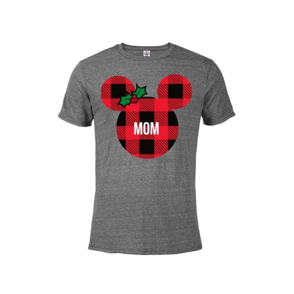 Disney Minnie Mouse MOM Holiday Family - Short Sleeve Blended T-Shirt for Adults- Customized-Graphite Snow Heather