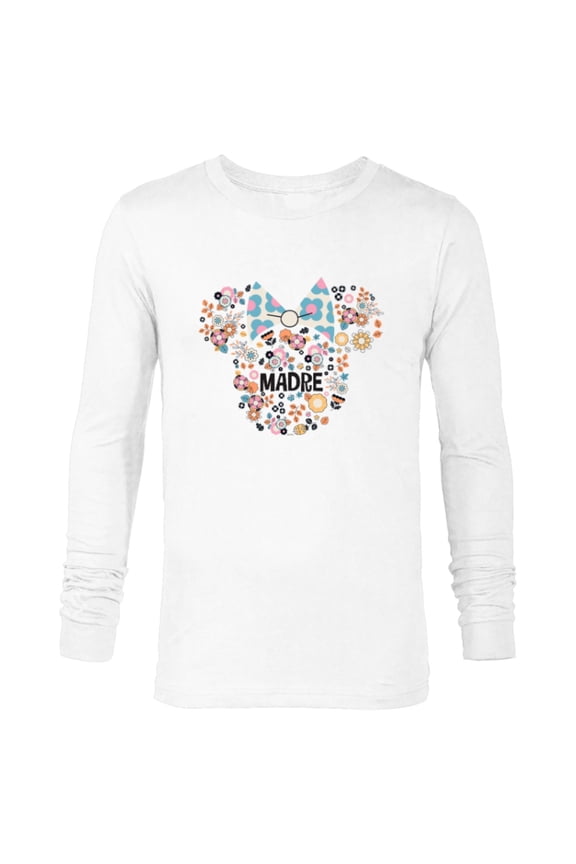 Minnie Mouse Madre Head Icon Flowers Mother’s Day - Long Sleeve T-Shirt for Men - Customized-White