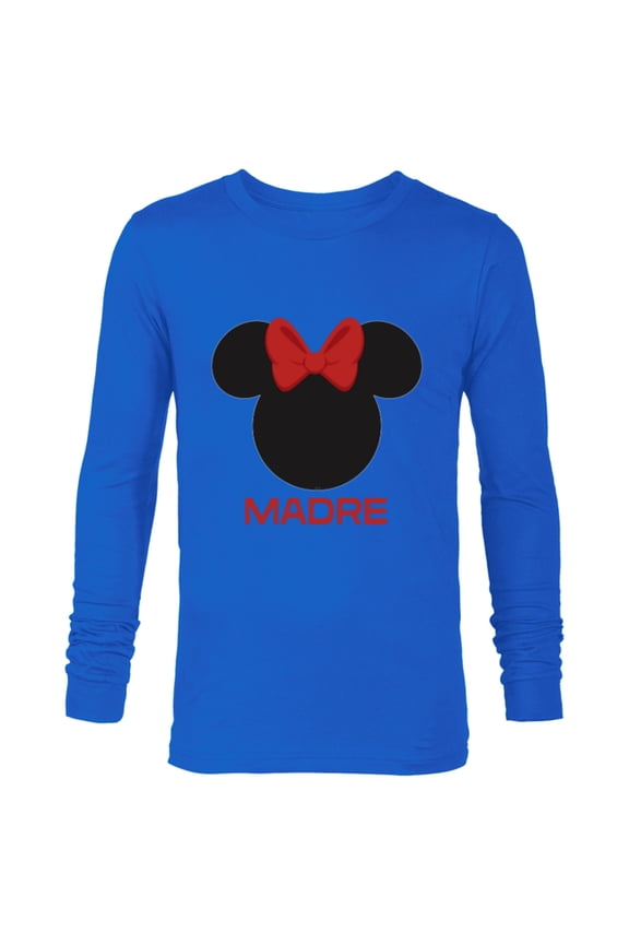 Minnie Mouse Madre Mom Red Bow Family Día de la Madre - Long Sleeve T-Shirt for Men - Customized-Navy