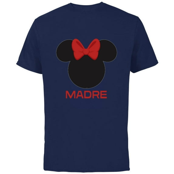 Disney Minnie Mouse Madre Mom Red Bow Family Día de la Madre - Short Sleeve Cotton T-Shirt for Adults - Customized-Navy