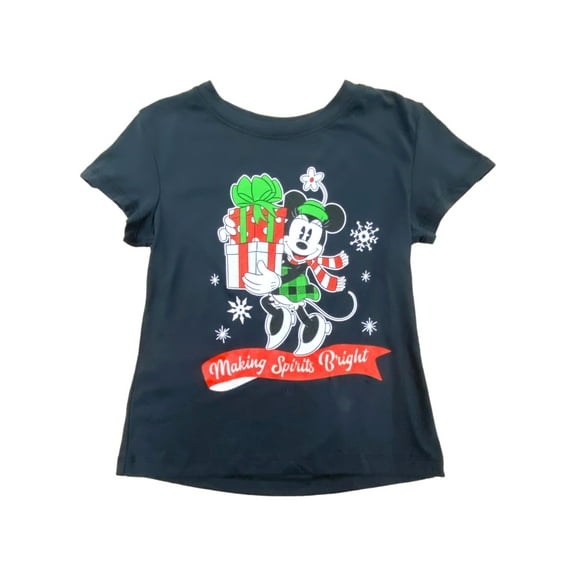 Disney Minnie Mouse Making Spirit Bright Short Sleeve Christmas T-Shirt XL 14/16