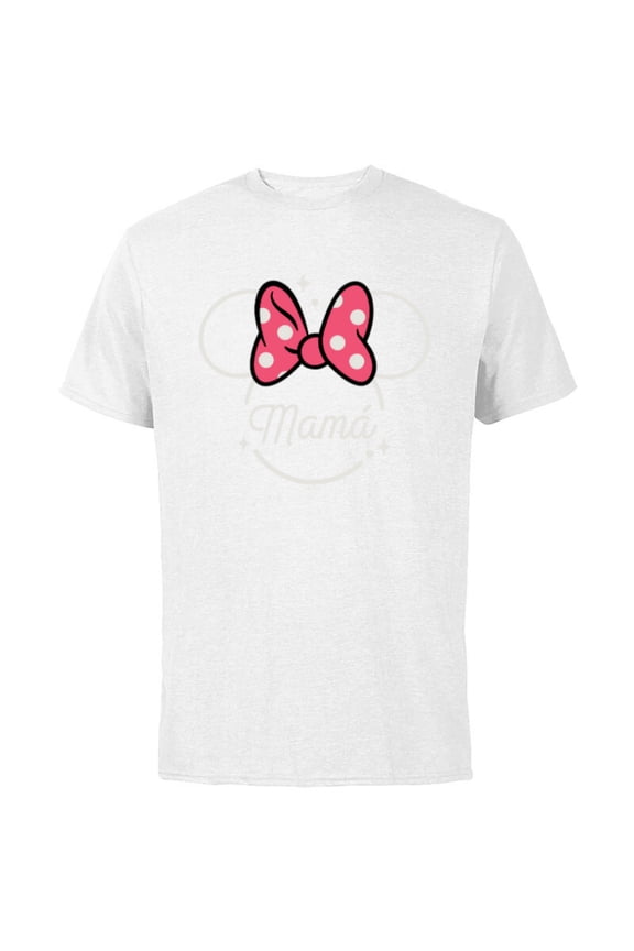 Minnie Mouse Mamá Mom Head Icon Magic Día de la Madre - Short Sleeve Cotton T-Shirt for Adults - Customized-White