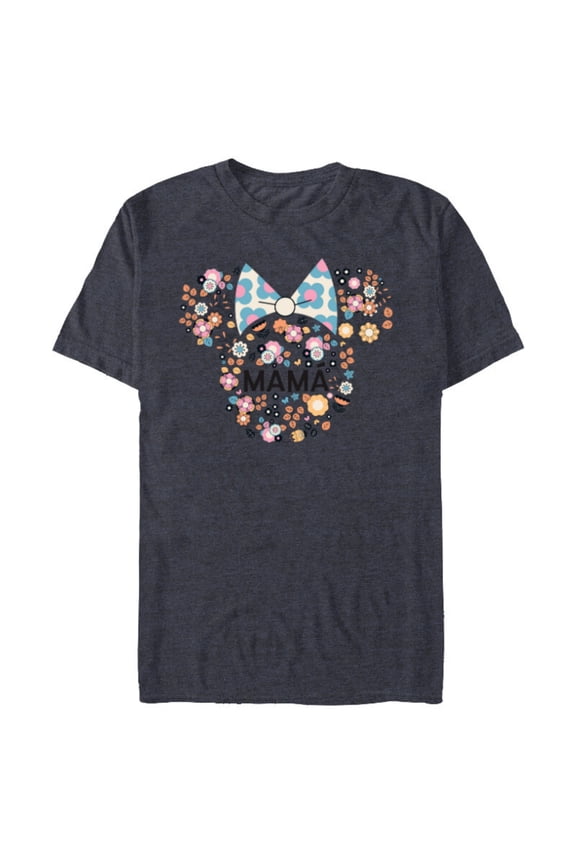 Minnie Mouse Mamá Mom Icon Flowers Día de la Madre - Short Sleeve Blended T-Shirt for Adults - Customized-Navy Heather