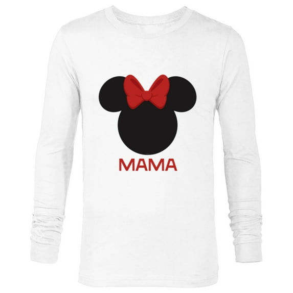 Disney Minnie Mouse Mama Mom Red Bow Family Mother’s Day - Long Sleeve T-Shirt for Men - Customized-White