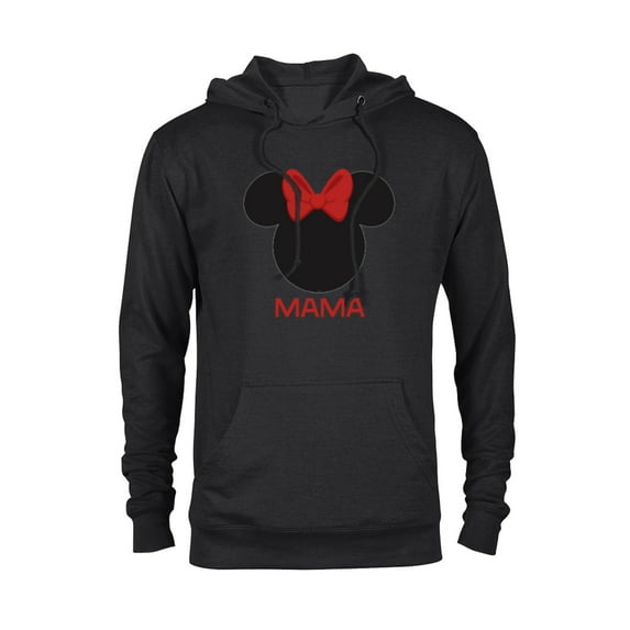 Disney Minnie Mouse Mama Mom Red Bow Family Mother’s Day - Pullover Hoodie for Adults - Customized-Black